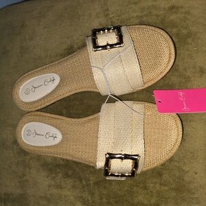 Jessica Carlyle Textured Raffia Woven Women's Sandals